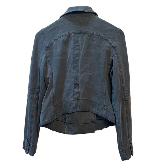 Anthropologie Marrakech Moto Jacket Gray Womens  Size Medium Pockets Zipper Snap - Picture 2 of 10